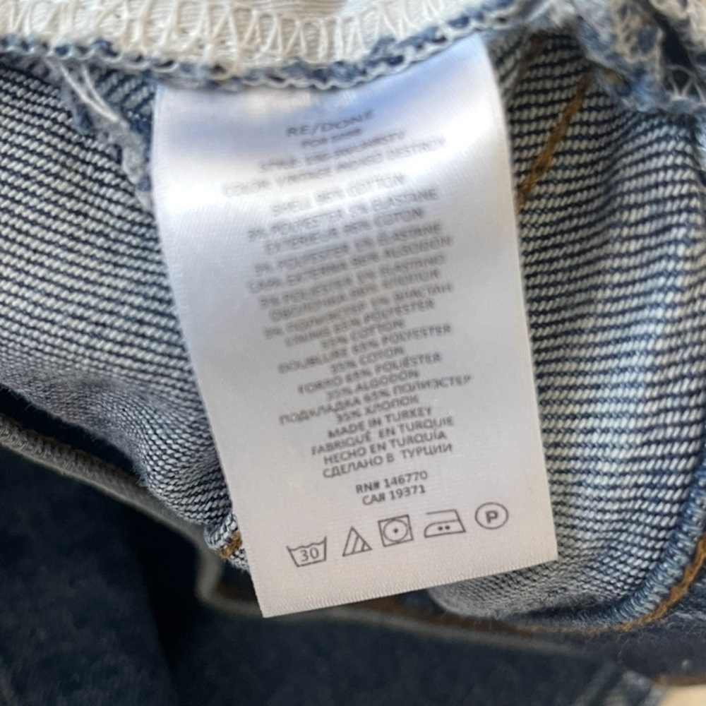 Re/Done Jeans 70s Ultra High Rise Stove Pipe Jeans Size 25 - Picture 8 of 14